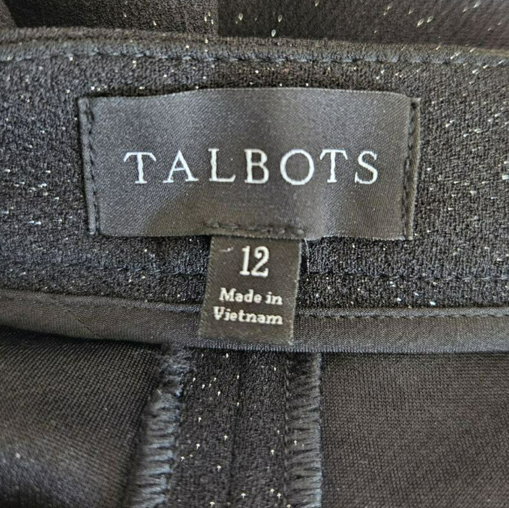 Talbots Black Glitter Sparkle Wide-Leg Pants 12 - Picture 2 of 10